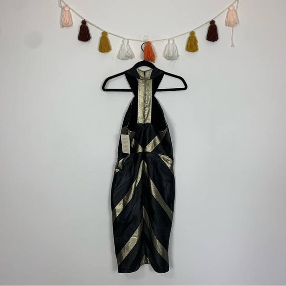 NWT Hutch Metallic Stripe Bodycon Halter Dress Size 4 - Picture 9 of 9
